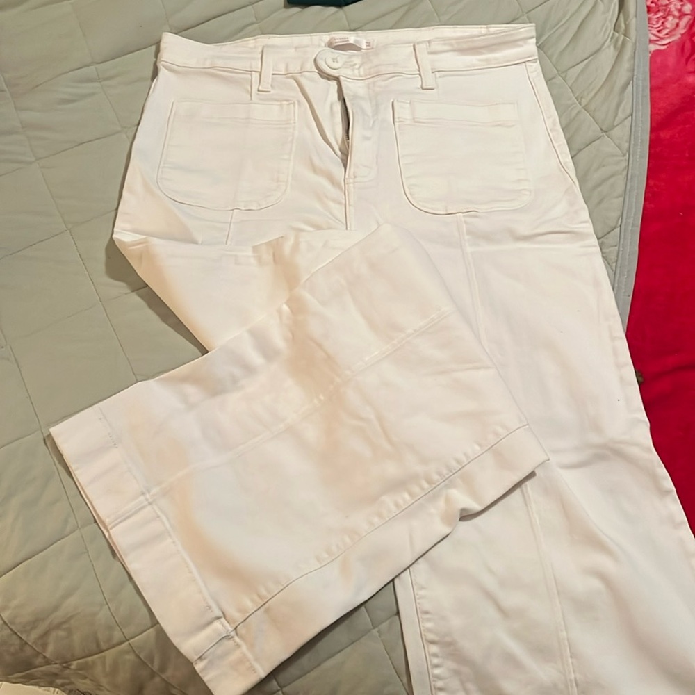 White flare pants size 14